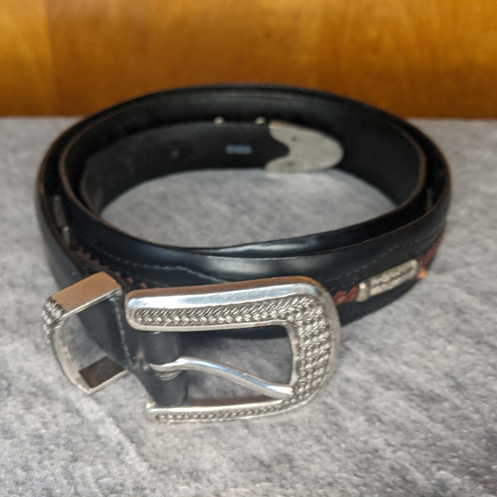 Onyx Mens Leather Belt, Size 40, Black